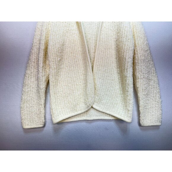 Vintage HRS Women's Open Front Cardigan Acrylic Sweater Knit Soft Size M Ivory - Picture 4 of 11